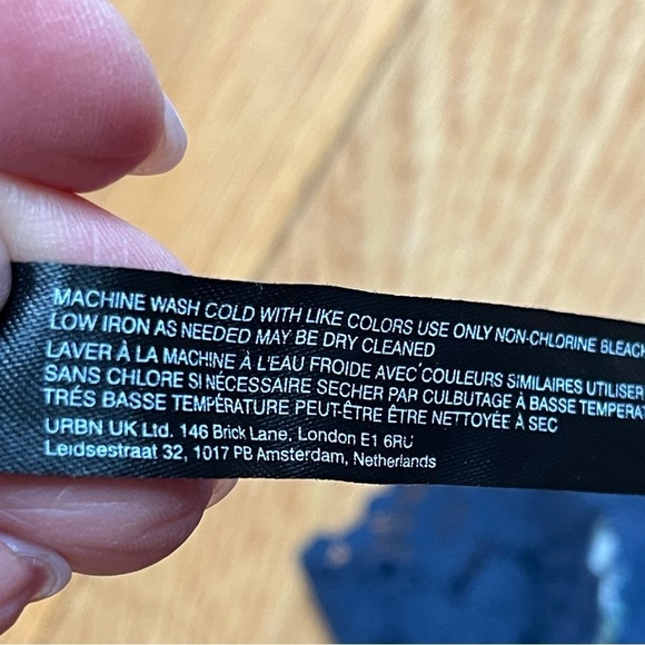 Free People Bali Tate Mixed Media Crochet Floral Printed Bodysuit Blue Sz S - Picture 13 of 14